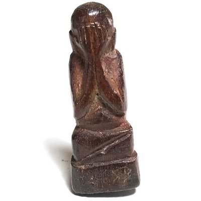 Pra Pid Ta Nuea Mai Payung Gae Siamese Rosewood Buddha Takrut in Base Luang Phu Rod Wat Bang Nam Won