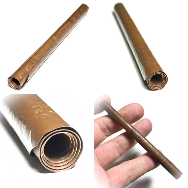 Takrut Tone Klaew Klaad Metta Nuea Tong Daeng 4 Inches Luang Por Nueang Wat Jula Mani
