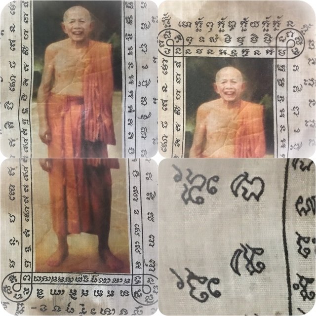 Pha Yant Yern Yim Sacred Guru Monk Yantra Cloth Luang Phu Tim Issarigo Wat Laharn Rai