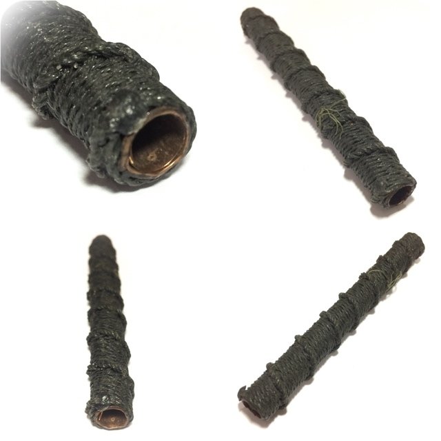 Takrut Tone Nuea Tong Daeng Thak Chueak 4 inches Circa 2500 BE for Protection & Prosperity Luang Por An Wat Prayat
