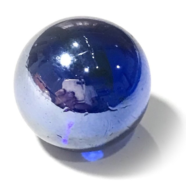 Look Gaew Sarapat Neuk Klueab Parort Alchemical Crystal Wishing Ball Blue 1.5 Cm Luang Por Opasi 2490 BE