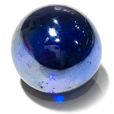 Look Gaew Sarapat Neuk Klueab Parort  2490 BE Alchemical Crystal Wishing Ball Blue 1.5 Cm Luang Por Opasi