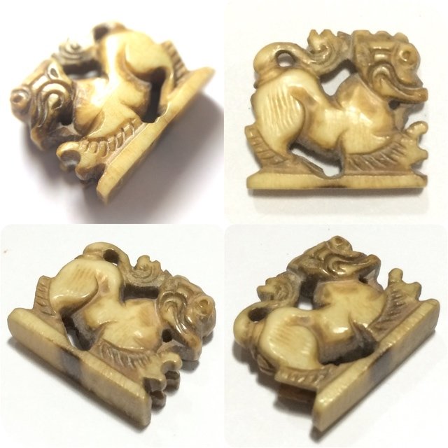 Paya Kochasri Nga Gae Carved Elephant-Lion 3rd Prize Winner & Certificate  Free EMS Luang Por Heng Wat Khao Din