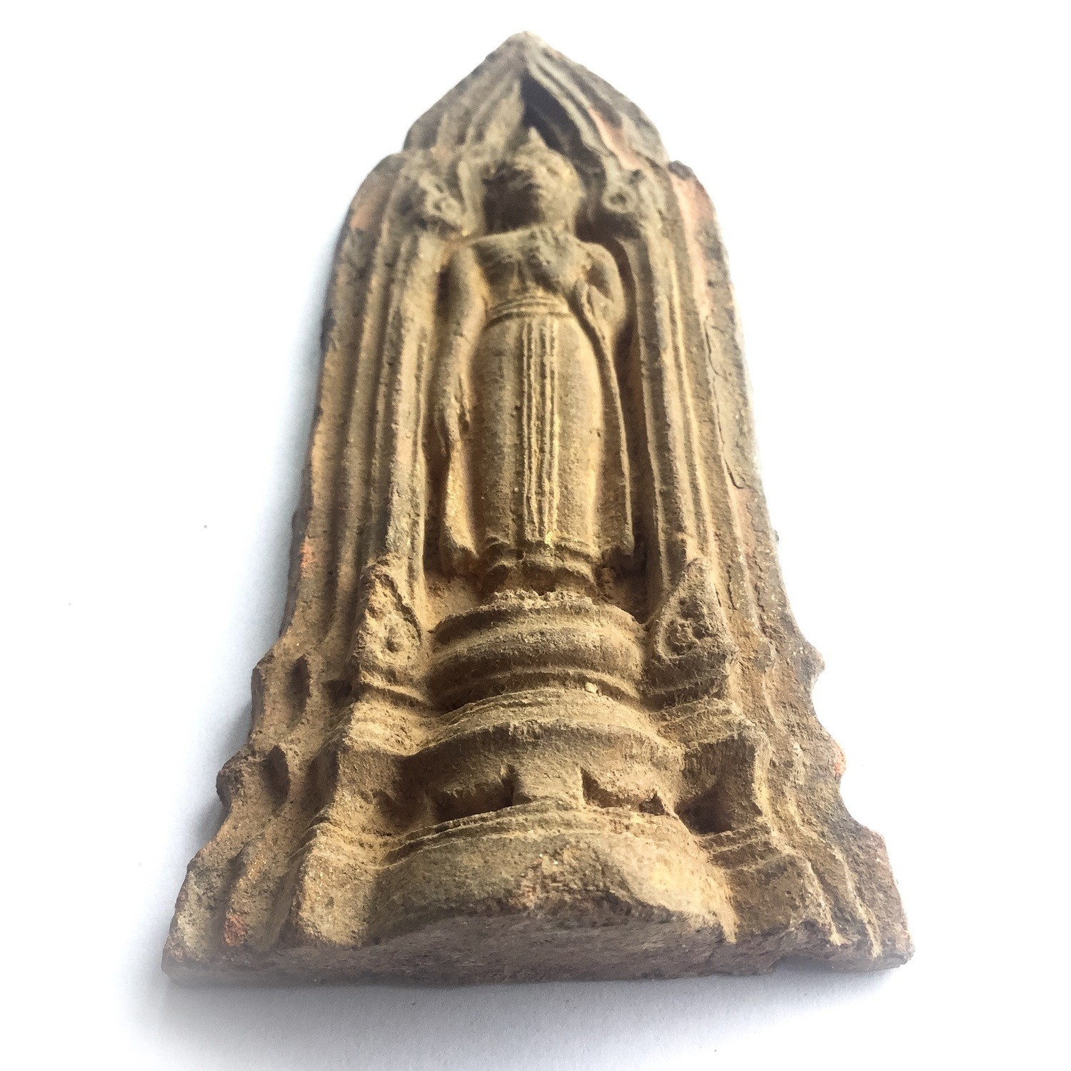 Pra Kru Kone Samor Pim Ham Yati - Over 200 Year Old Ayuttaya Period Clay Buddha Amulet from 2430 BE Royal Palace Hiding Place Find