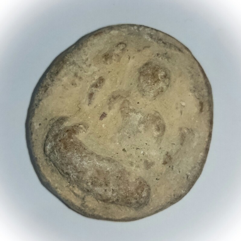 Pra Pim Pra Bodhisattva Avalokiteshvara (4 Armed) 1200 year old Ancient Amulet from the Sri Vichai Period (Museum Piece) - Nakorn Sri Tammarat Archeological Dig