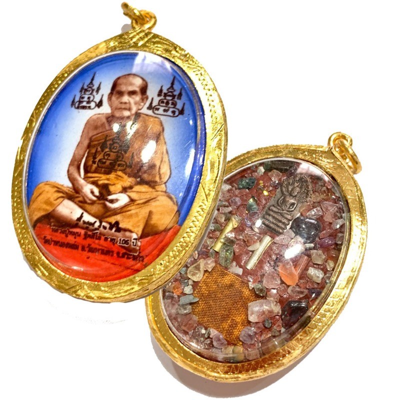 Locket Jumbo Ongk Kroo 2542 BE 105 Years Edition Ud Muan Sarn 108 Fang Nakprok 3 Takrut Ploi Sek Dtid Jiworn Luang Phu Hmun