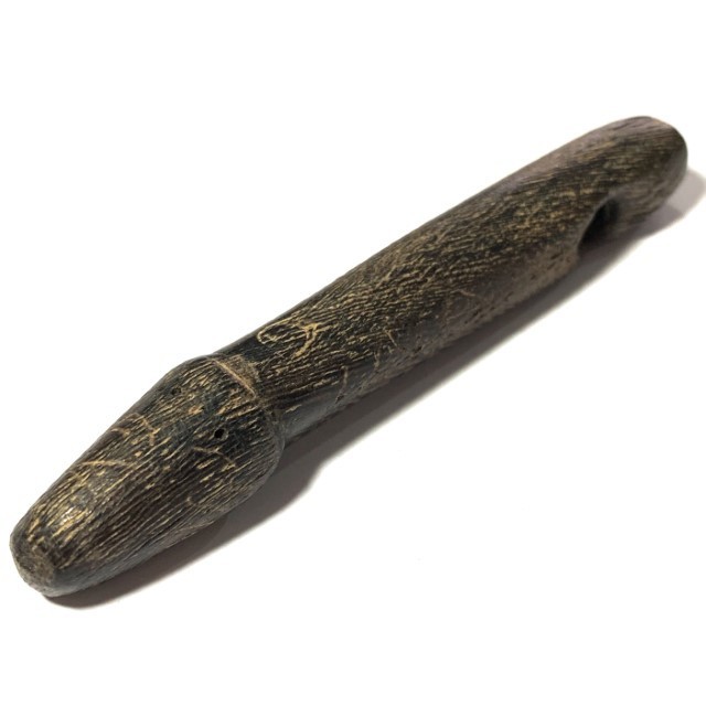 Palad Khik Nuea Mai Paya Ngiw Dam Gae 2470 BE Sacred Carved Wooden Lingam Luang Por Ee Wat Sattaheeb