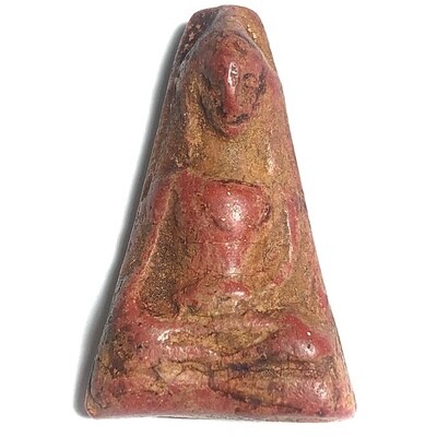 Pra Pong Supan Pim Hnaa Gae Dtid Kraap Kru Wat Pra Sri Ratana Mahatat 700+Year Old Ancient Benjapakee Amulet & Authenticity Certificate