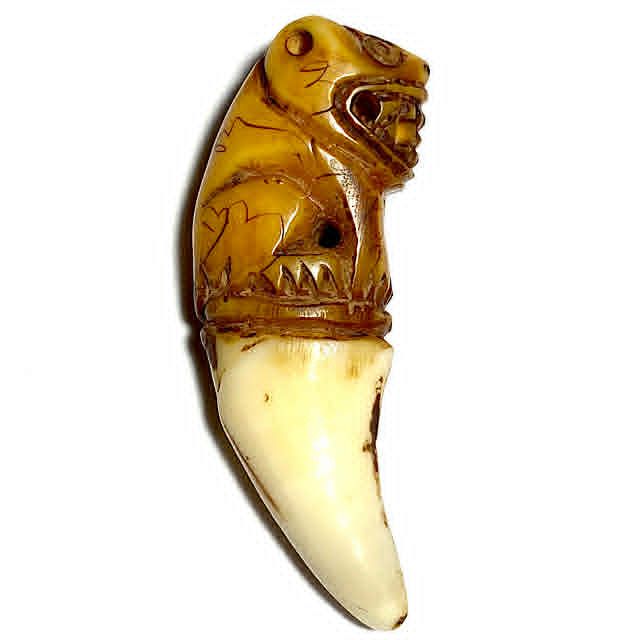 Khiaw Suea Tiger Tooth Amulet - Luang Por Parn Wat Bang Hia Kong Grapan Chadtri Maha Amnaj Talismanic Amulet of Master Class Status
