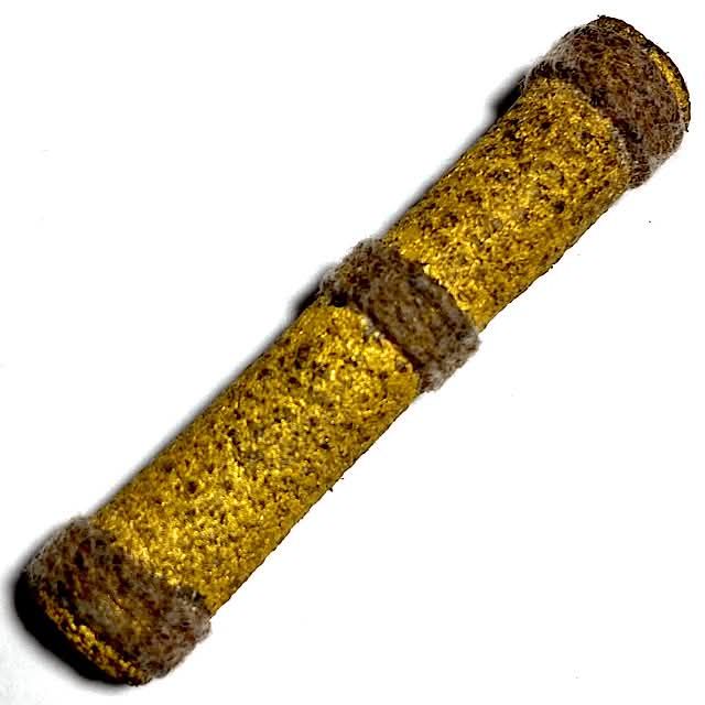 Takrut Hnaa Phaag Suea 4.5 Cm Tiger Forehead Hide with Spellbound Cord Luang Por Jong Wat Na Tang Nork Takrut Hnaa Phaag Suea 4.5 Cm Tiger Forehead Hide with Spellbound Cord Luang Por Jong Wat Na Tang Nork