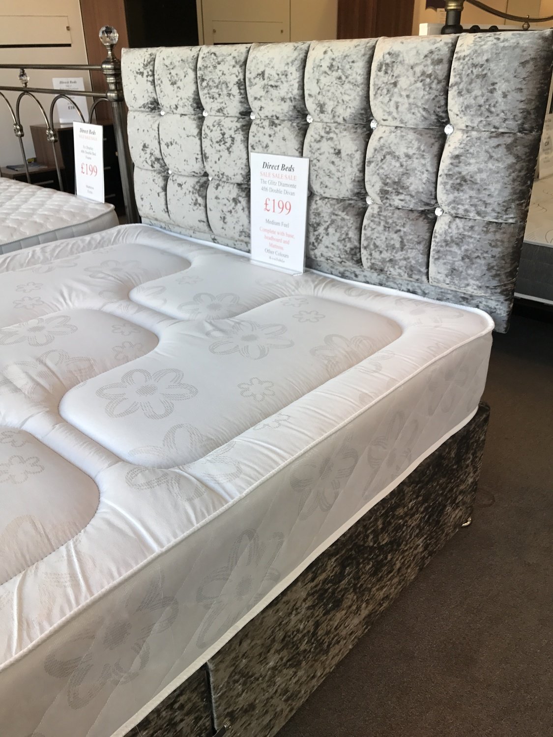 Glitz Divan Bed + Mattress + Headboard