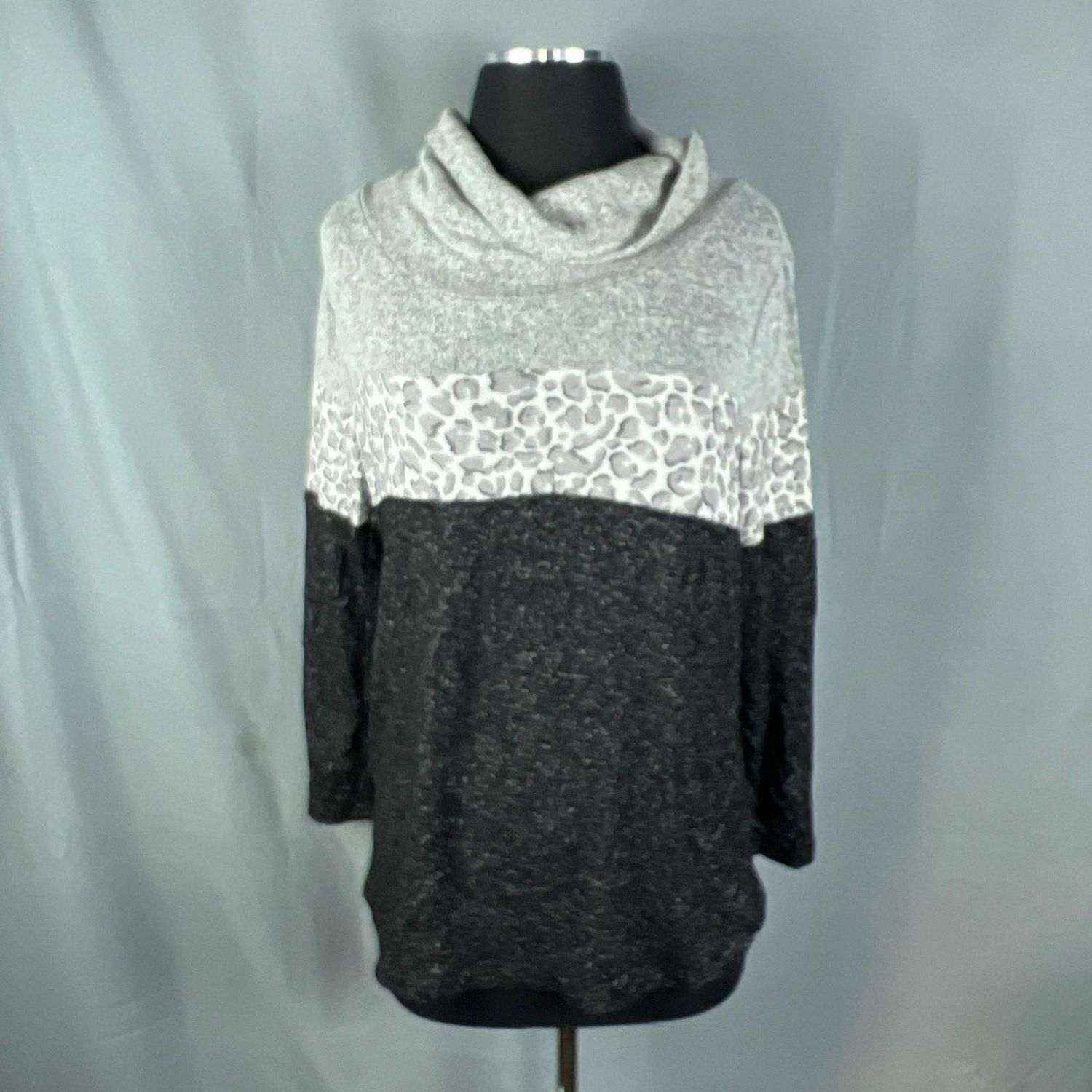 Market &amp; Spruce Cameron Sweater Medium Petite Multicolor Colorblock Cowl Neck