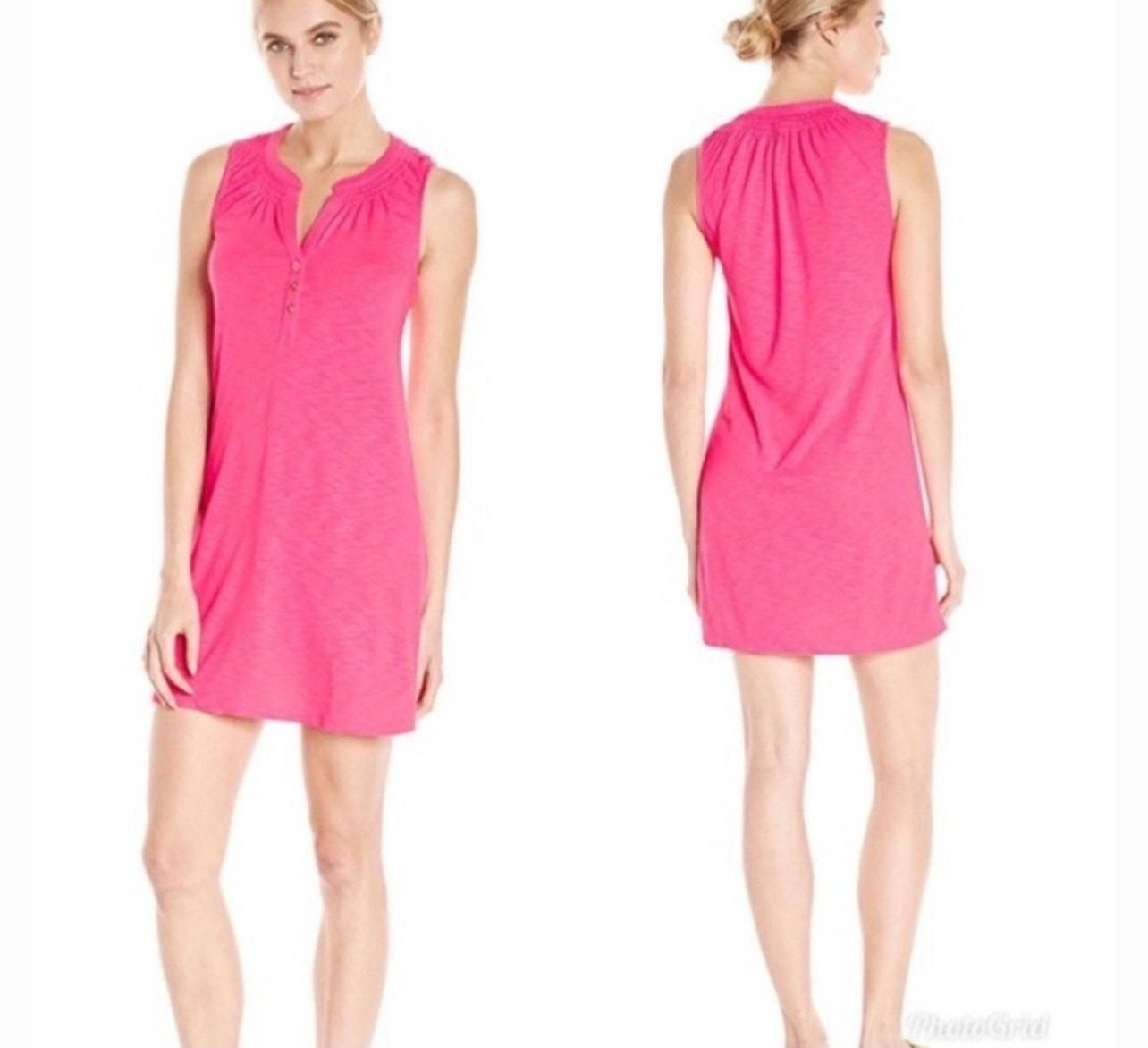Lilly Pulitzer Womens M Essie Pink Fusion Shift Mini Dress Resort Coastal - pre-owned---excellent - Lilly Pulitzer