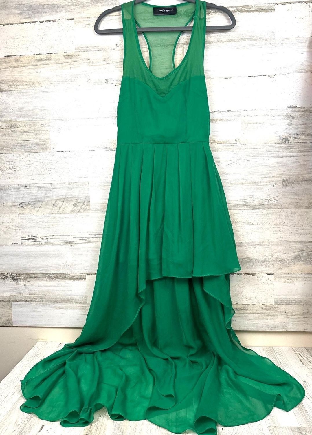 Akira Chicago Black Label Womens S Emerald High Low Maxi Dress Party Sleeveless - pre-owned---excellent - Akira Chicago Black Label