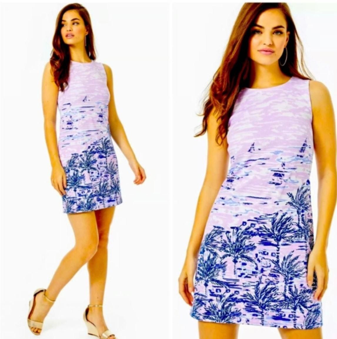 Lilly Pulitzer Womens XL Purple Gellar Shift Dress On The Horizon Resort NEW - new-without-tags - Lilly Pulitzer