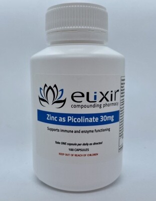 Zinc as Picolinate 30mg - 100 Capsules