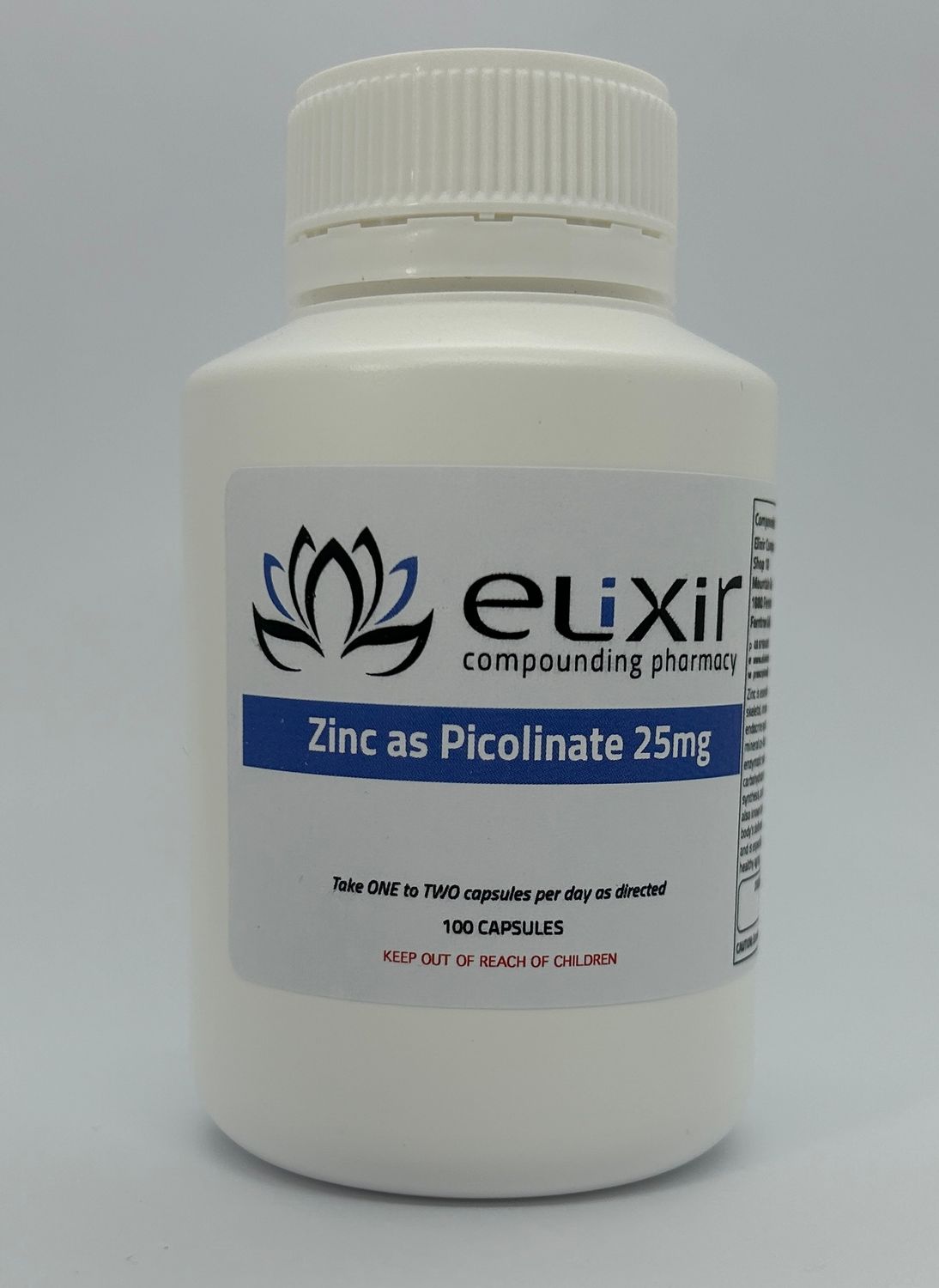 Zinc as Picolinate 25mg - 100 Capsules