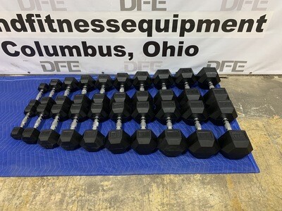 Troy USA Sports HD-R 5-50lb Rubber Hex Dumbbell Set