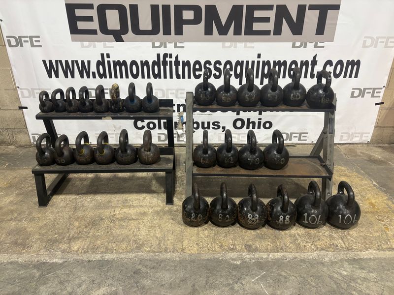 Kettlebell Lot with Racks Kettlebell Lot with Racks