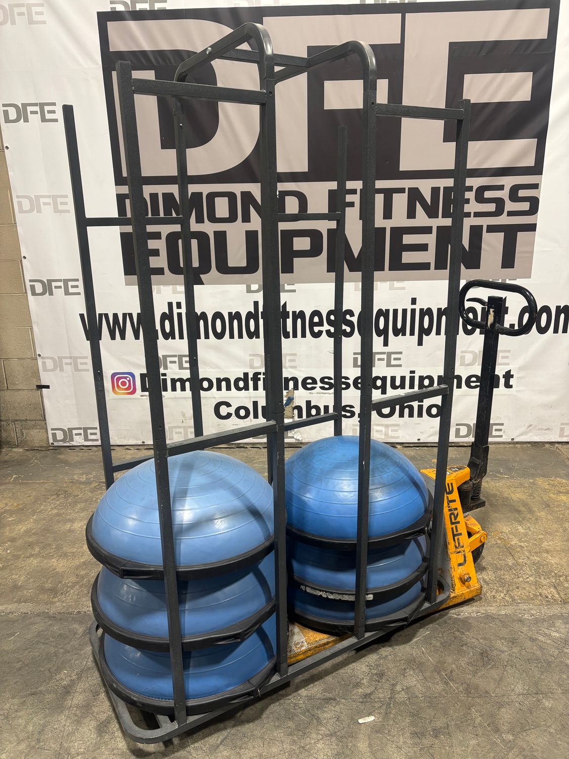 Bosu Balls and Storage rack