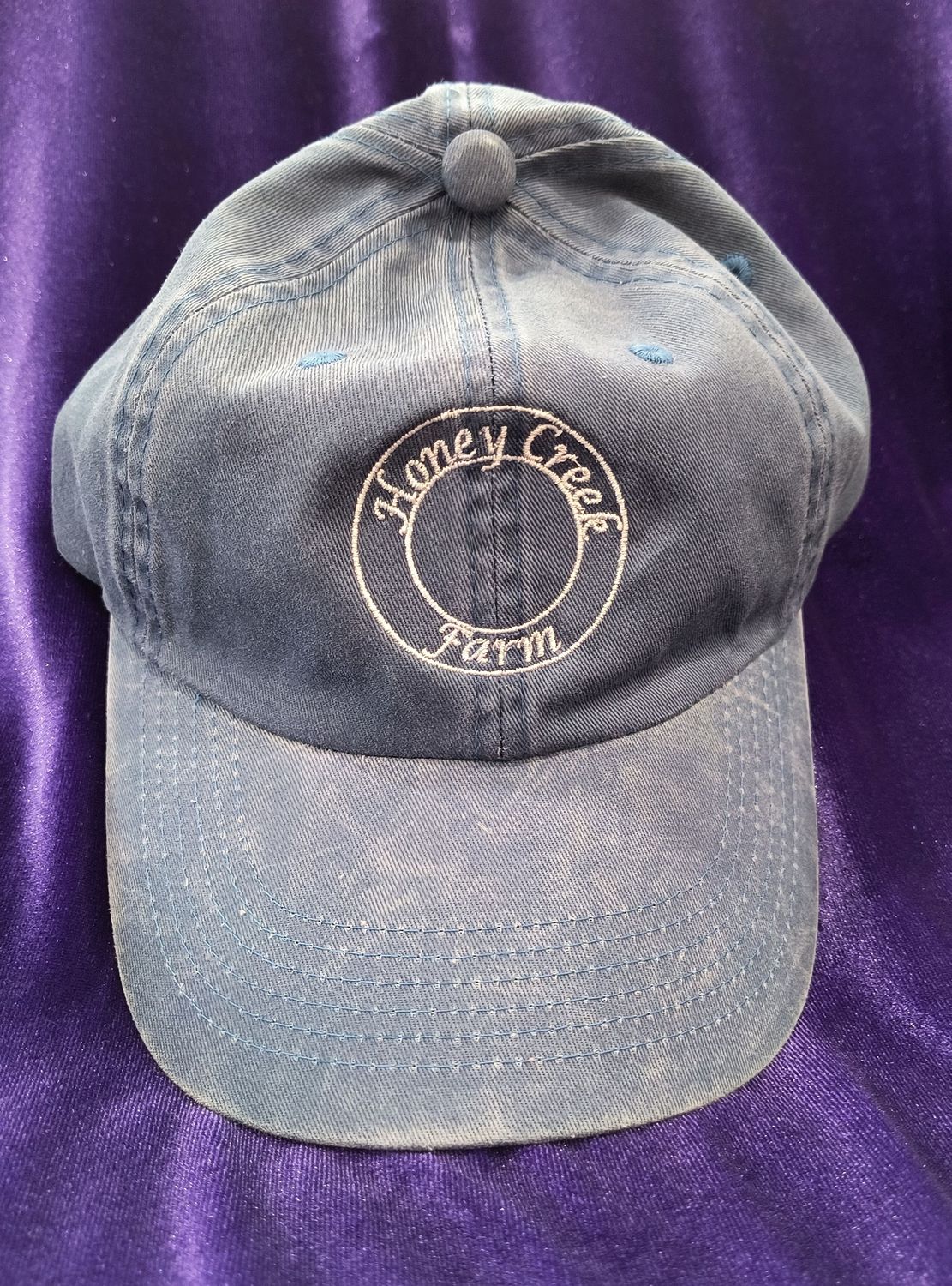 Blue Cotton Twill Hat with Logo