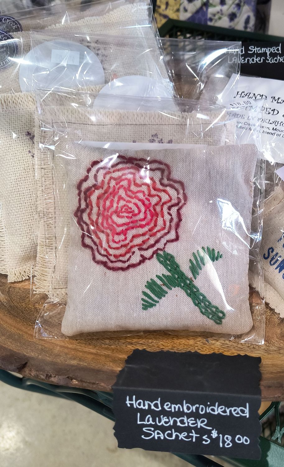 Hand Embroidered Lavender Sachet