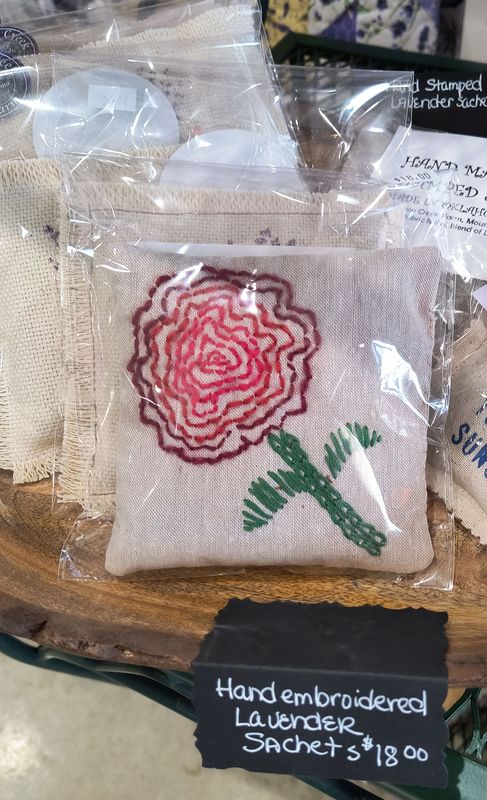 Hand Embroidered Lavender Sachet