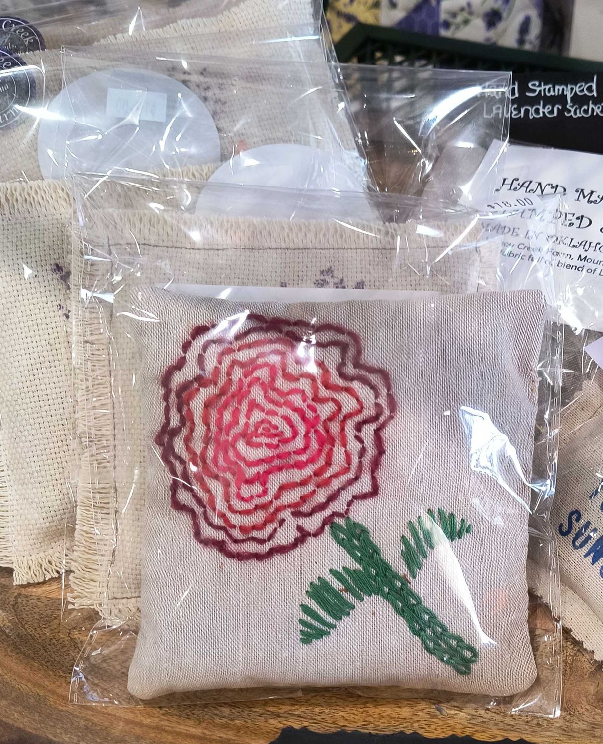 Embroidered Lavender Sachet