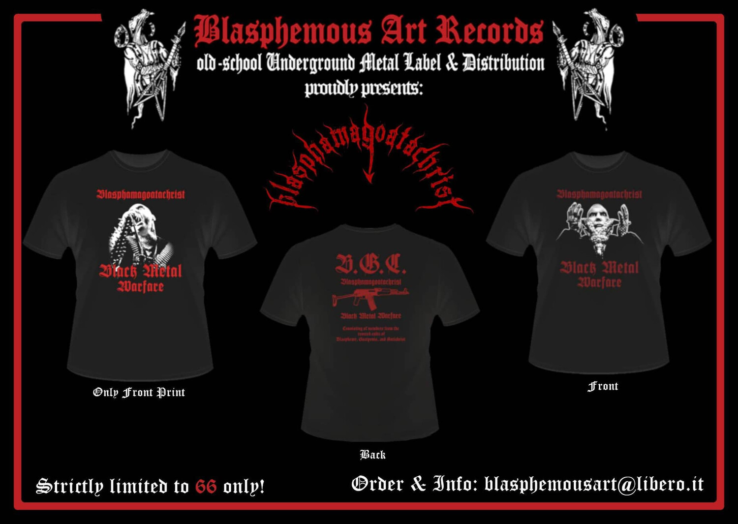 BLASPHAMAGOATACHRIST - Black Metal Warfare T-SHIRT