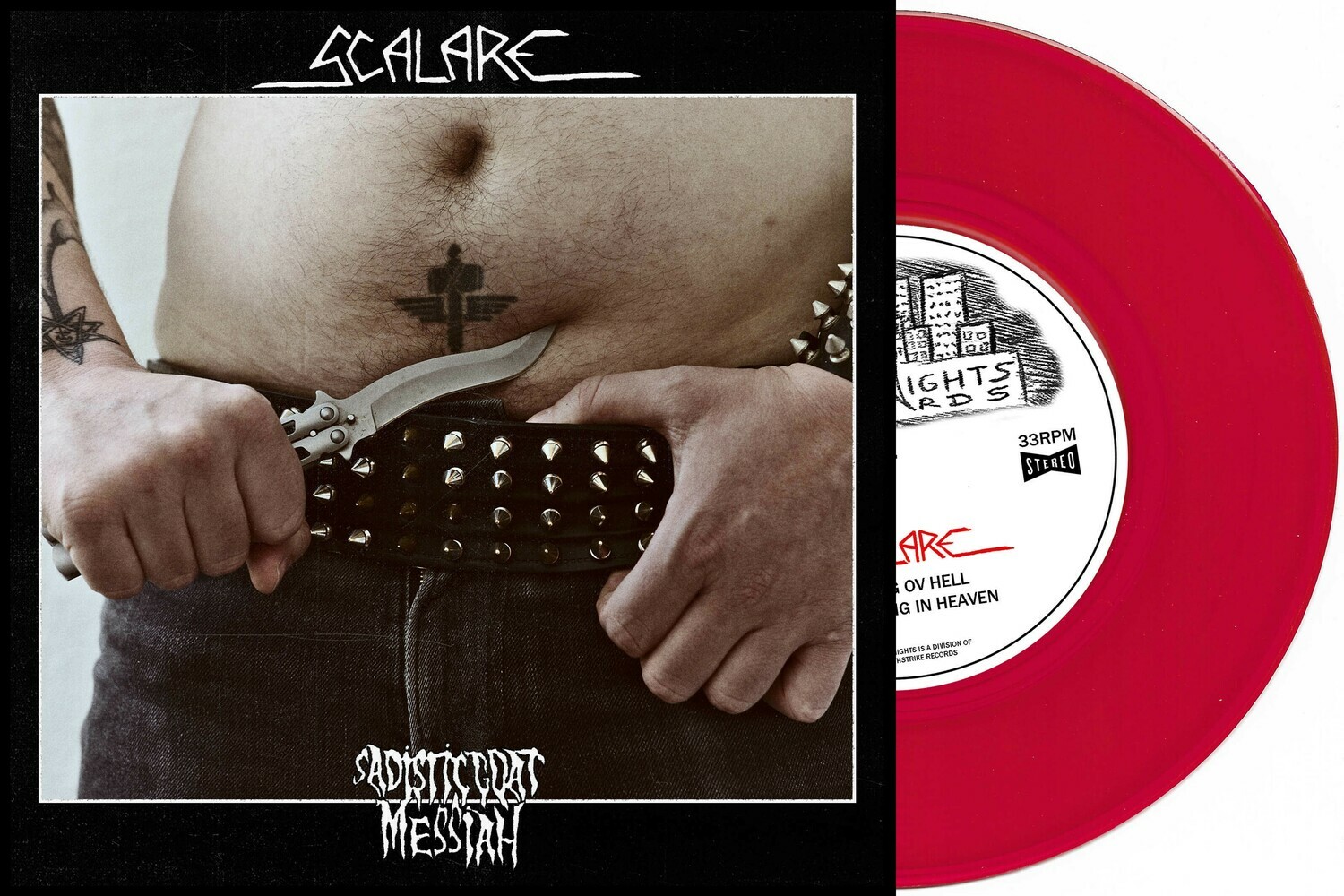 SCALARE / SADISTIC GOATMESSIAH Split 7"EP (Red Vinyl)