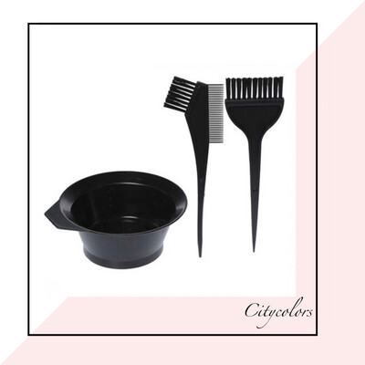 طقم ادوات لصبغ الشعر (3 قطع ) - بتصميم عملي