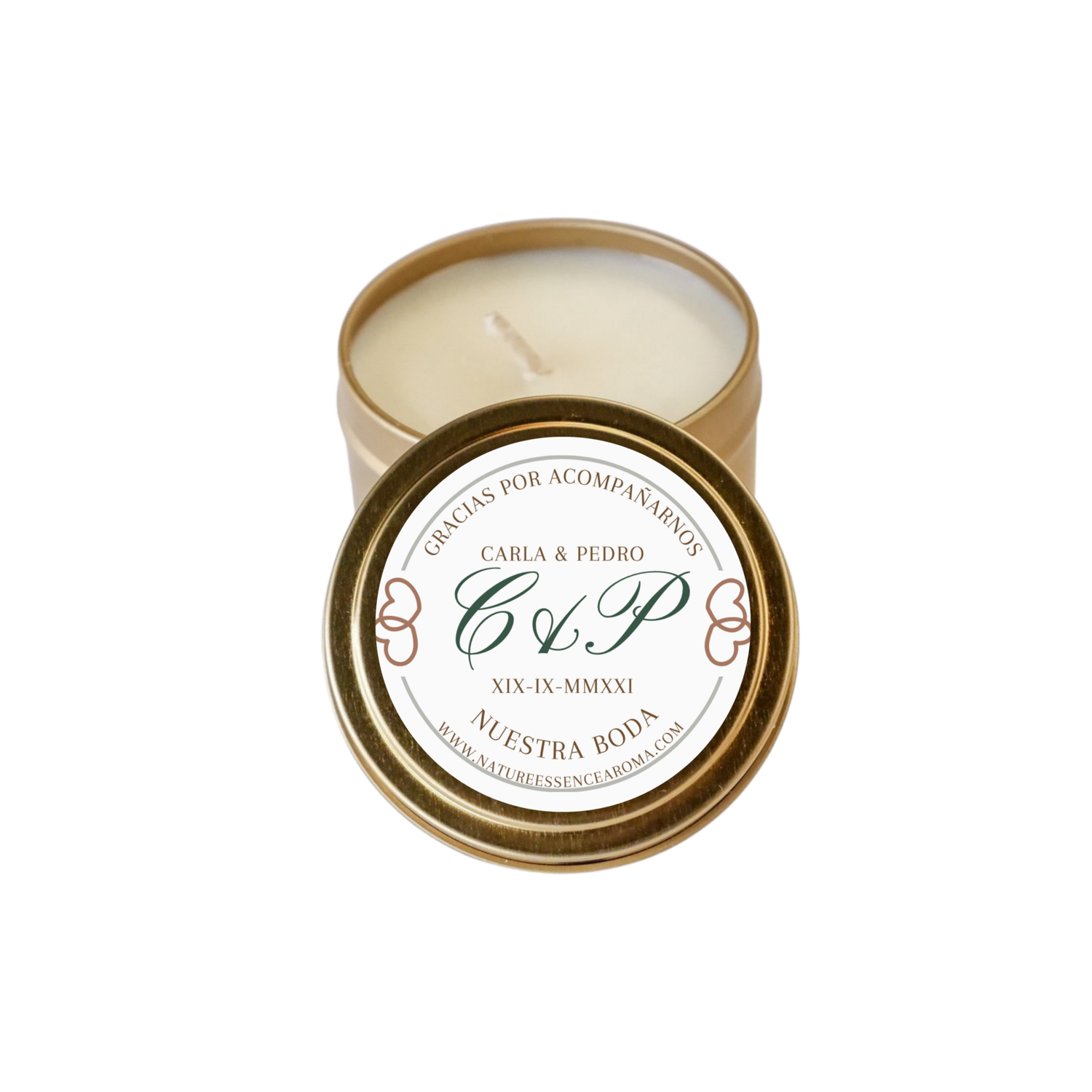 Custom Tin Candle Wedding Favor