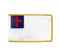 3&#39;x5&#39; Christian nylon with gold fringe
