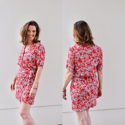 Robe portefeuille courte imprimé fleuri Lenny B Robe portefeuille courte imprimé fleuri Lenny B