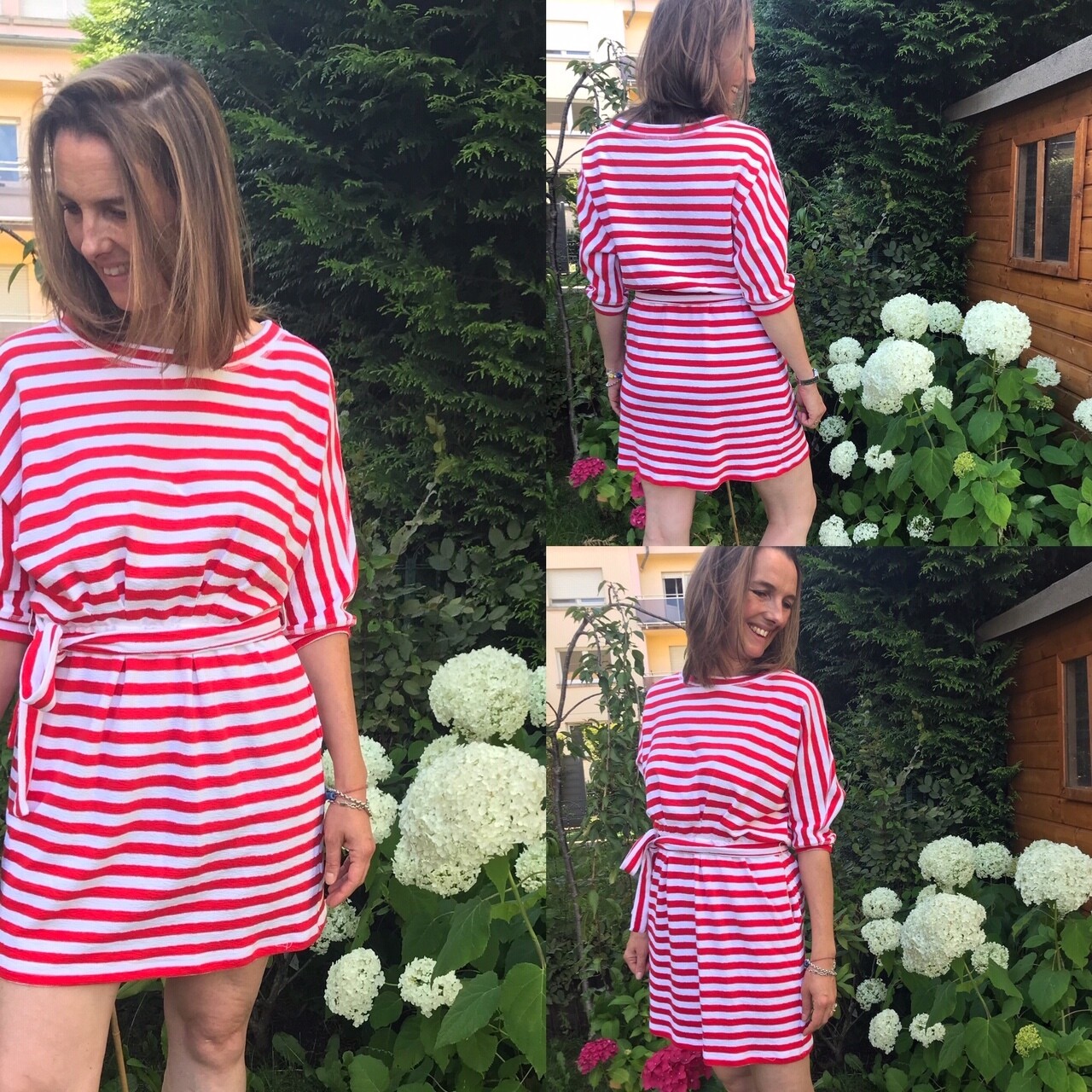 Robe courte éponge rayée Frnch Robe courte éponge rayée Frnch