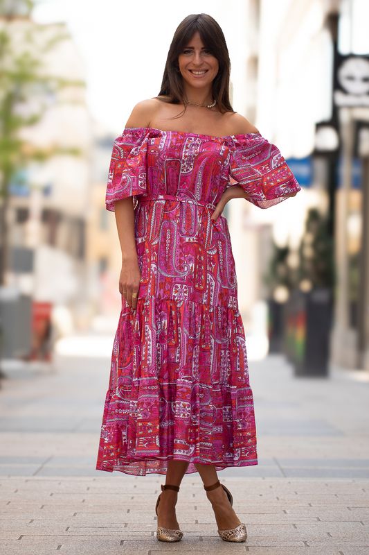 Robe imprimée à volants