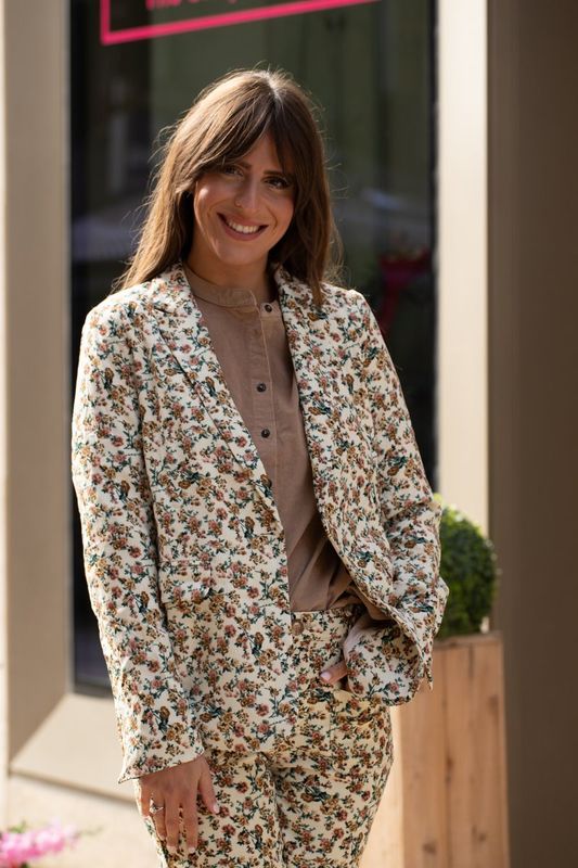 Veste velours imprime fleuri