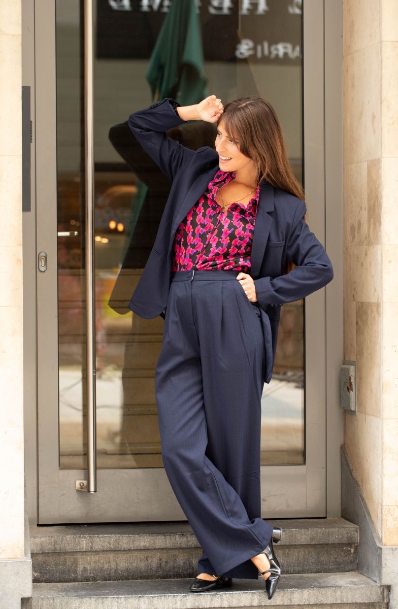 Pantalon taille haute coupe large