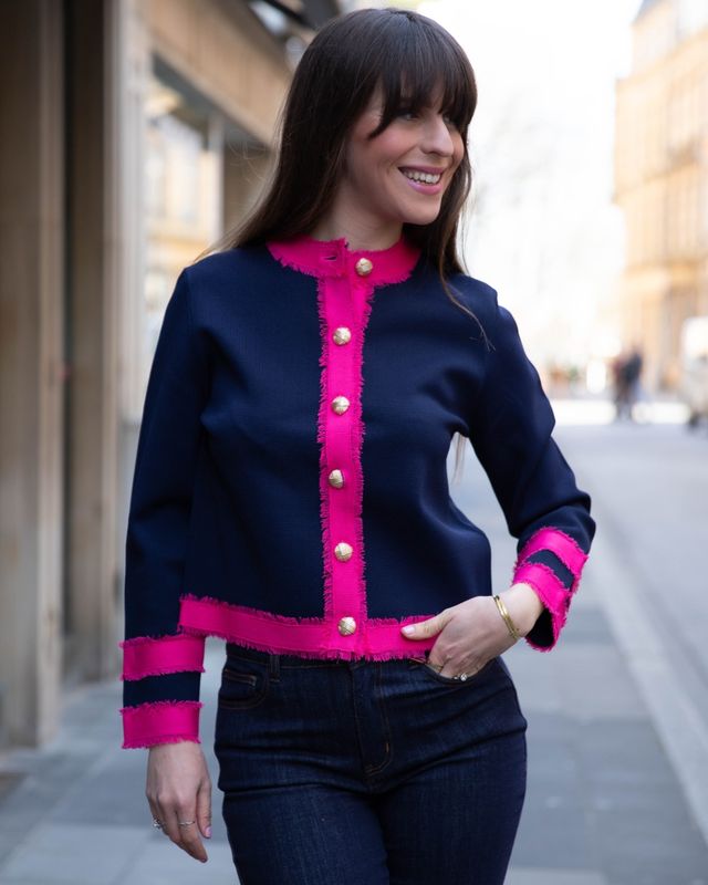 Cardigan bicolore