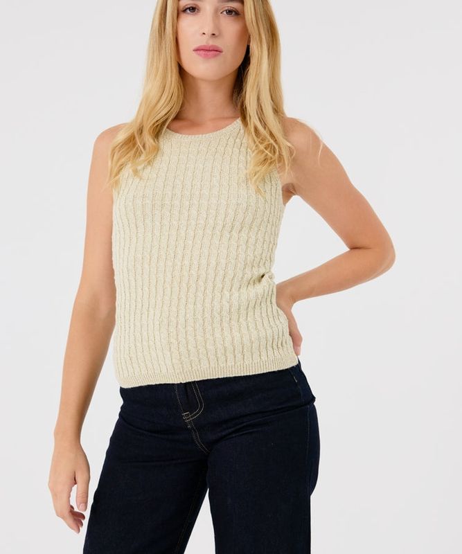 Top maille torsadé lurex