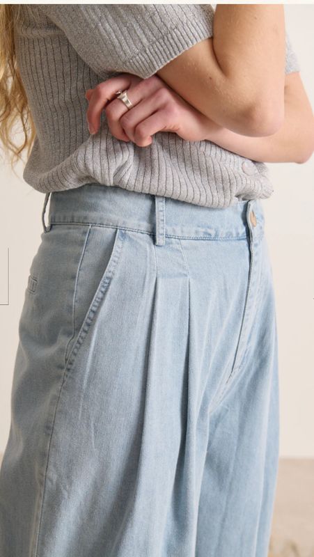 Pantalon denim coupe large