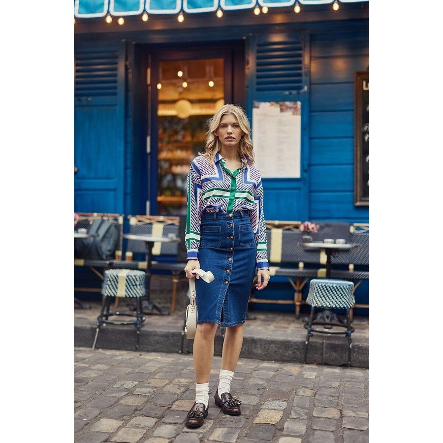 Jupe denim mi-longue