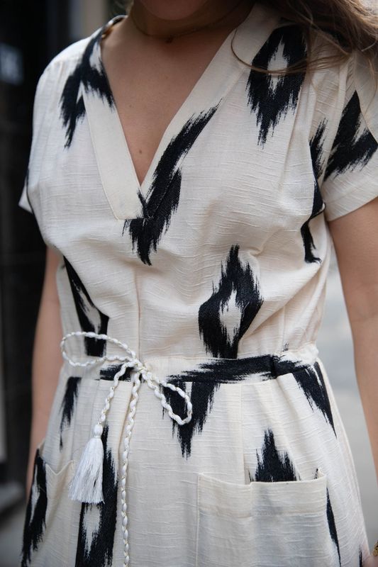 Robe midi imprimé géométrique