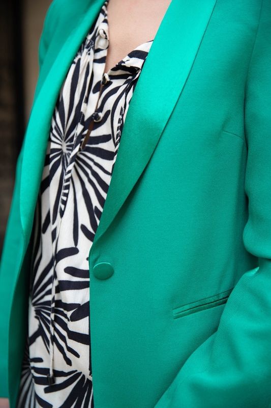 Veste col satin