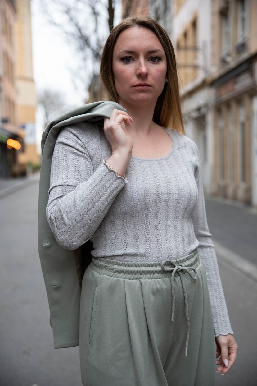 Top ajouré manche longues