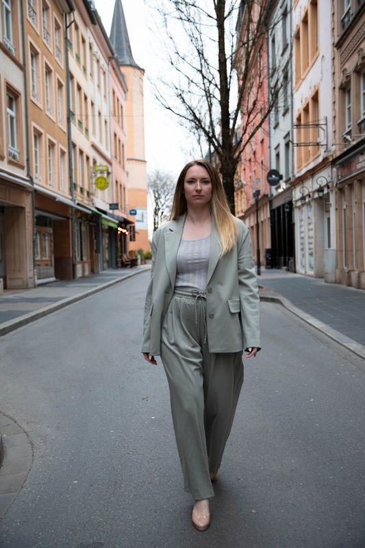 Veste fluide vert tilleul