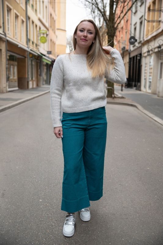 Pull laine tacheté