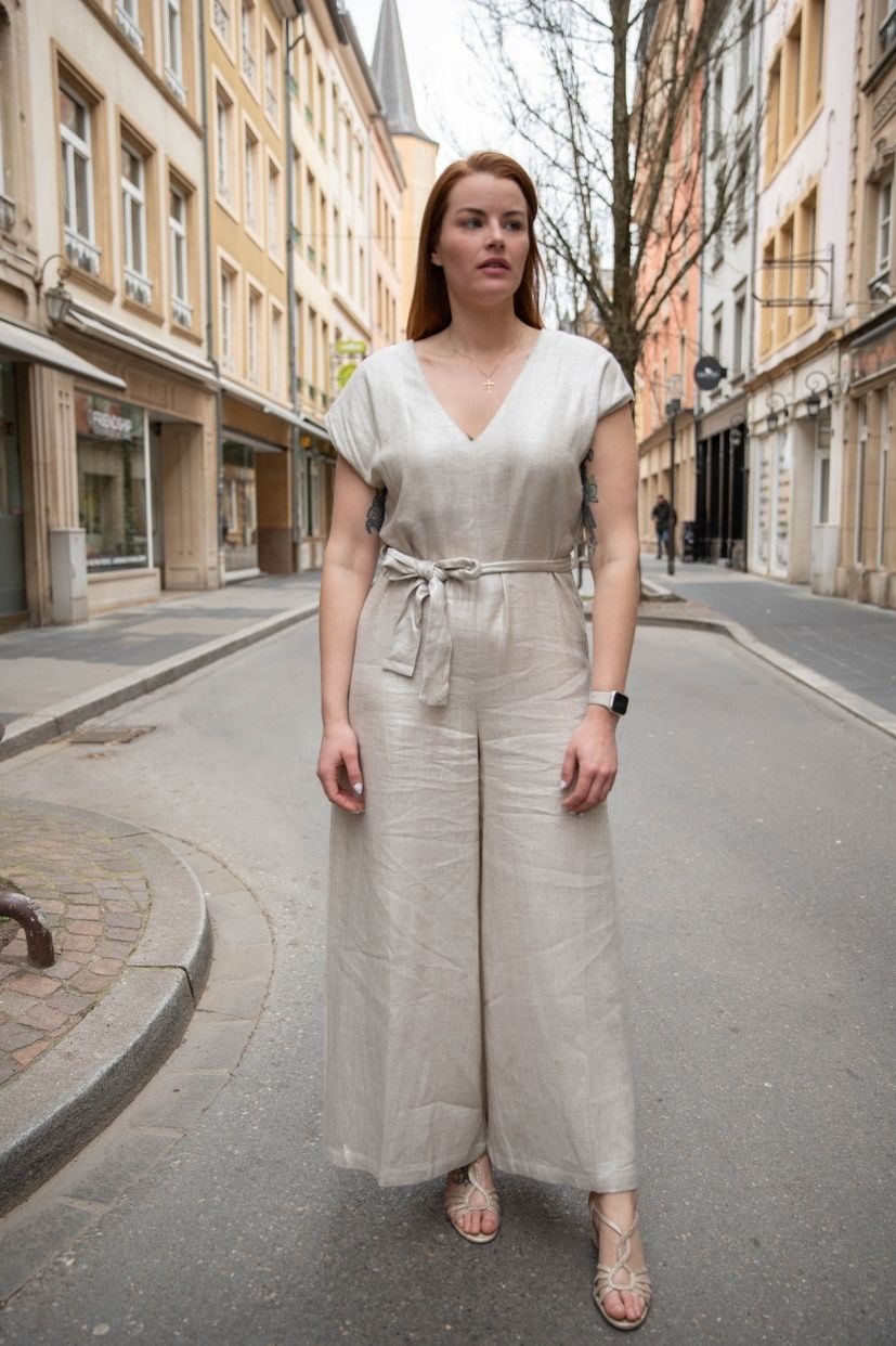 Combinaison pantalon en lin irisé