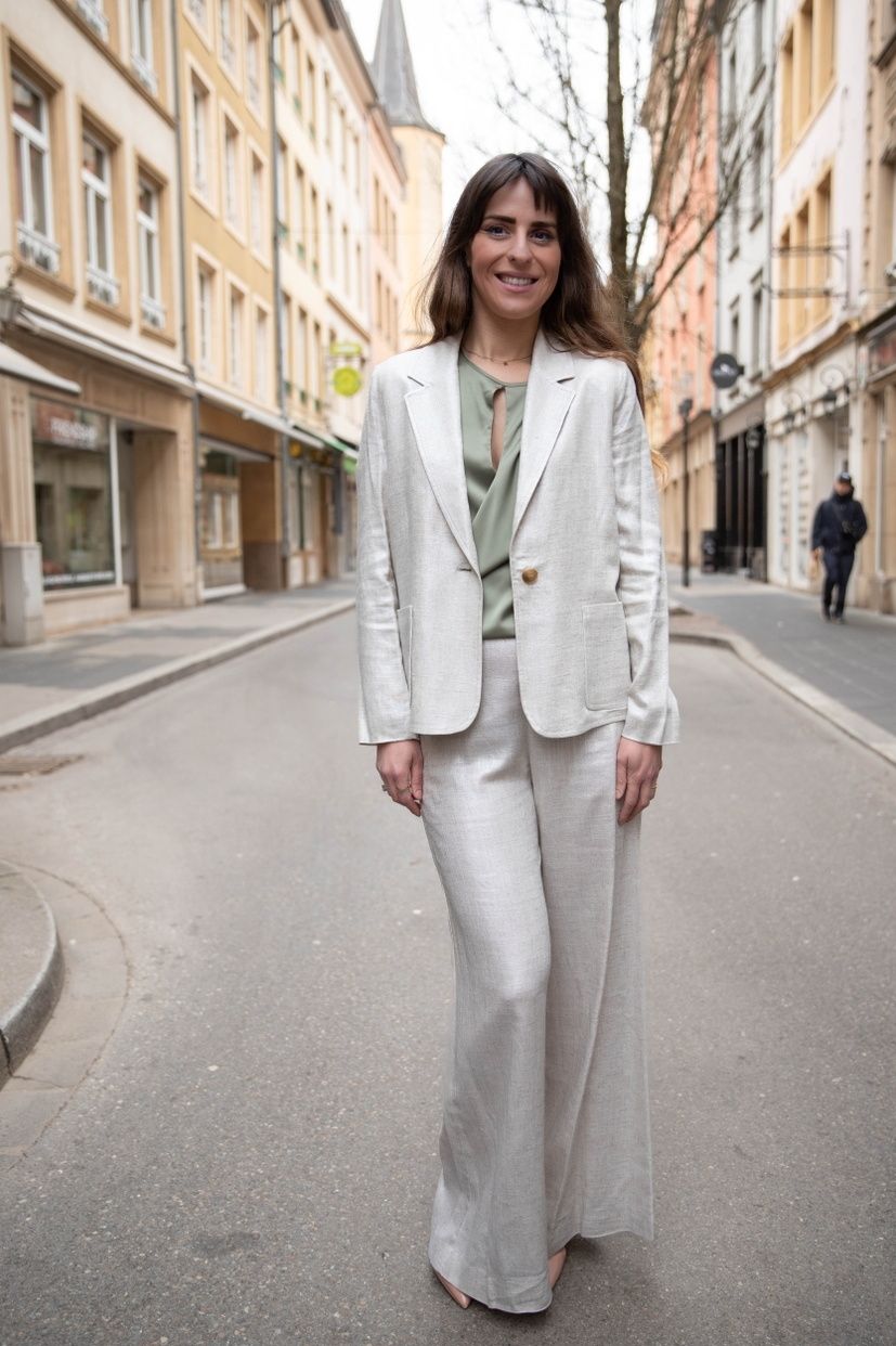 Pantalon en lin irisé