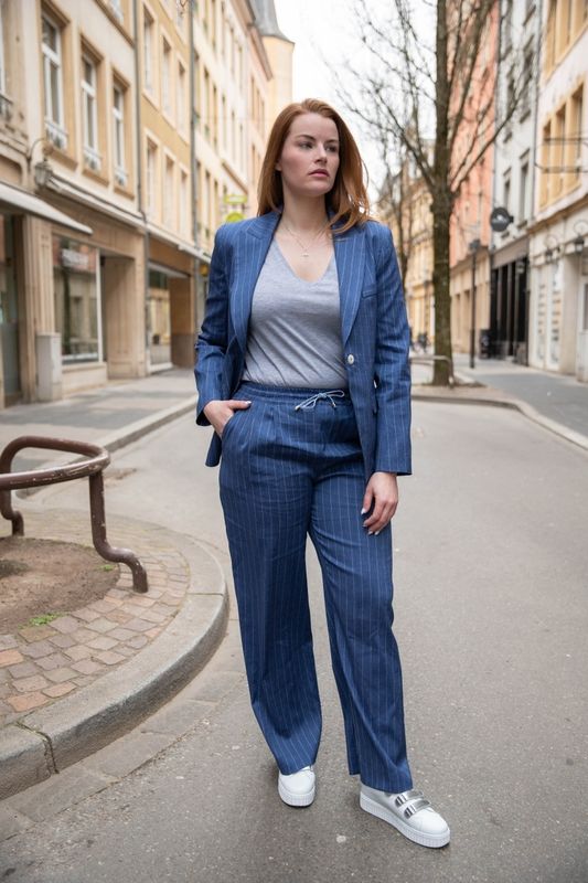 Veste de blazer à rayures